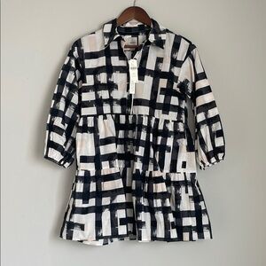Anthropologie Maeve Black and White Checkered Dress